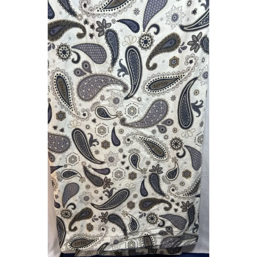 IKEA Sotblomster Paisley Medallion Duvet Cover Full Size White Blue Tan 82 X 82